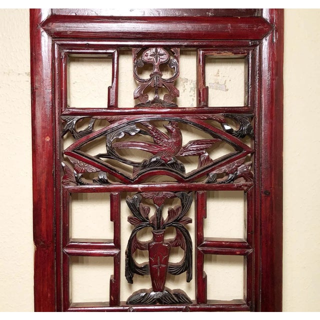 Antique Chinese Screen Panels 3582 Cunninghamia Wood, 1800-1849 - Set of 2 For Sale - Image 9 of 11