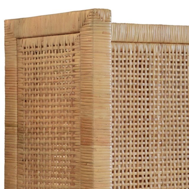 Matthew Izzo Home Dolly Queen Winged Rattan Bedframe For Sale In New York - Image 6 of 10