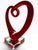 Vintage Red Murano-Style Art Glass Heart Sculpture on Lucite Base For Sale - Image 4 of 6