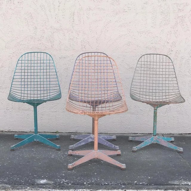 Vintage Charles and Ray Eames for Herman Miller PKC Wire Chairs - (3 Left) For Sale - Image 10 of 10
