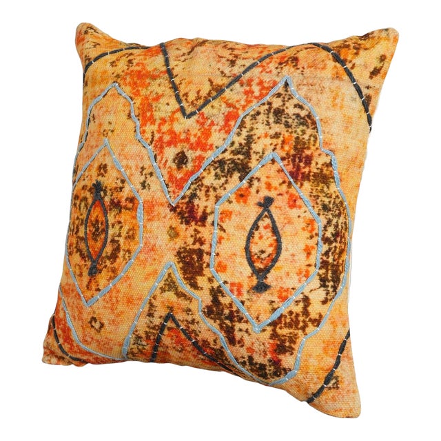 Blissful Boho Cotton Decorative Embroidered Cushion Cover For Sale