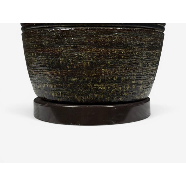 Bitossi Attr., Monumental Table Lamp, Green Glazed Ceramic, Italy, 1960s For Sale - Image 10 of 10