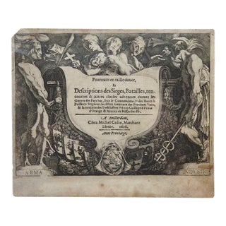 1616 Title Page Book Plate Netherland Battles Sieges For Sale