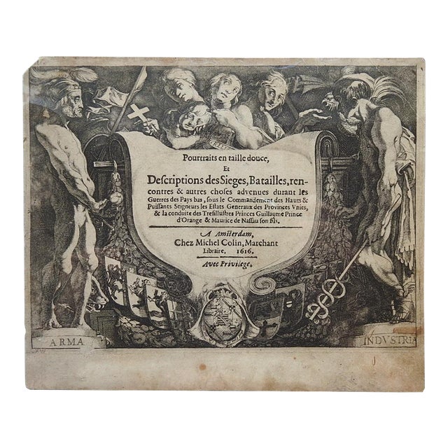 1616 Title Page Book Plate Netherland Battles Sieges For Sale