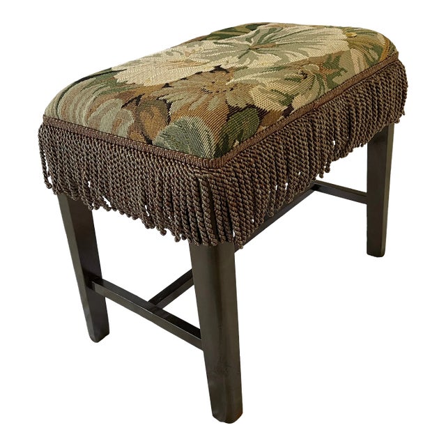 Late 20th Century Bench in Green Upholstery With Trim For Sale