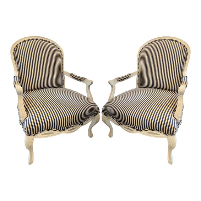 Vintage Regency Lacquered Bergère Chairs - A Pair For Sale