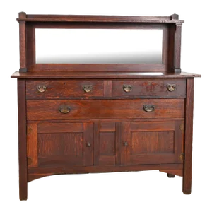 Stickley Brothers Mission Oak Arts & Crafts Sideboard or Bar Cabinet, Circa 1900