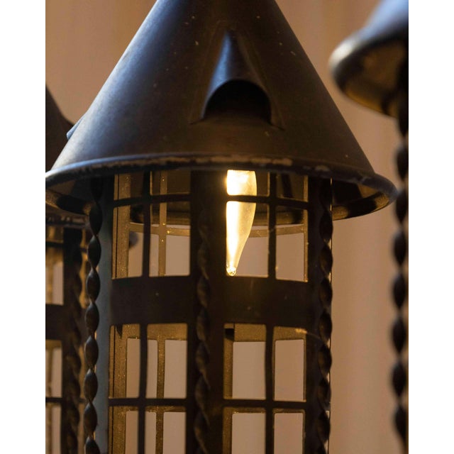 Early 20th-Century French Iron Lanterns - Set of Four For Sale - Image 11 of 12