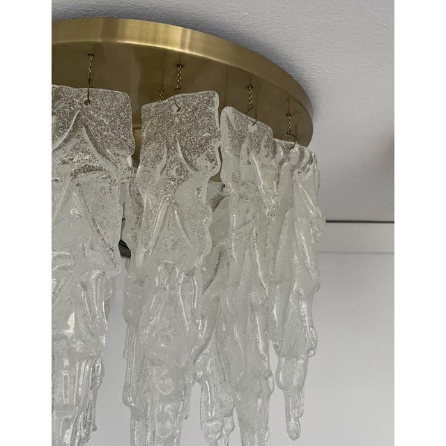 Mid-Century Italian Clear Murano Leaf Flushmount, 1970s For Sale - Image 11 of 17