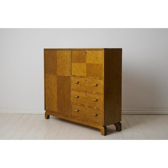1930s Swedish Grace Stained Birch Cabinet in the style of Axel Larsson, 1930s For Sale - Image 5 of 15