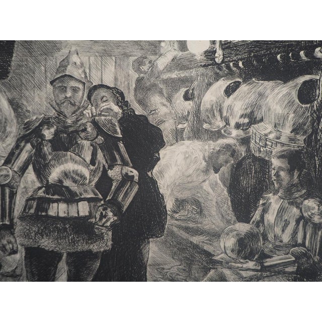Paul Renouard (1845-1924) Actors at rest - The Opera: Loge des Comparses, 1893 Original etching Signed in pencil On...