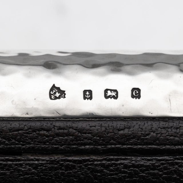 Antique English Silver Mounted Desk Clock, 1904 For Sale - Image 14 of 15