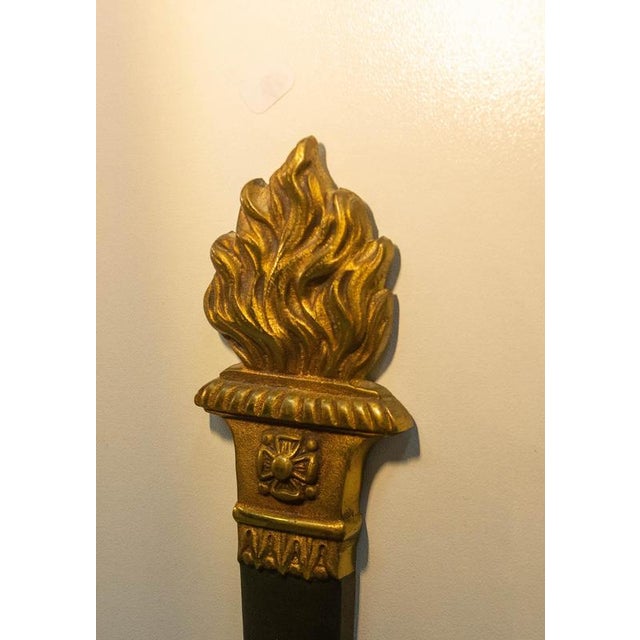 Empire Deep Green Sconces with Torch and Swan, France, 1960s, Set of 2 For Sale - Image 11 of 14