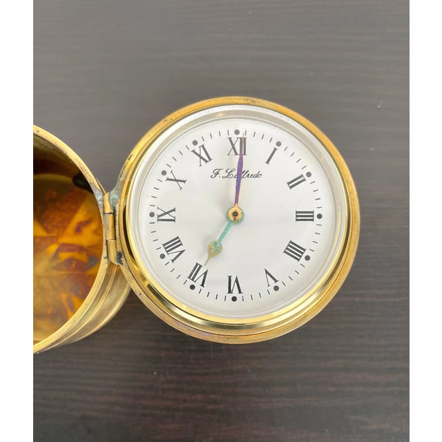 Brass Cylindric Table Clock by Ferdinando Loffredo, Italy, 1970s For Sale - Image 12 of 13