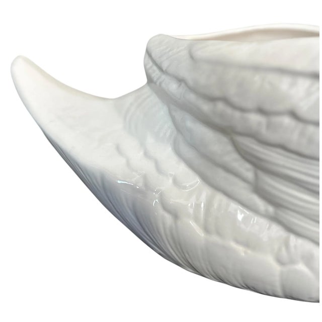 Vintage Elegant White Swan Planter Vase | Vintage Pottery Centerpiece | Mid-Century Home Decor For Sale - Image 9 of 12