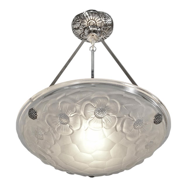 1930s French Art Deco Pendant Light by Jamain & Degue For Sale