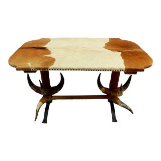 Antique Bull Horn Table Ca. 1870 For Sale