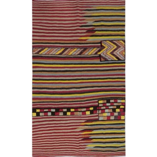 Handwoven Scandinavian Style Persian Kilim Area Rug 4'0" X 6'11" For Sale