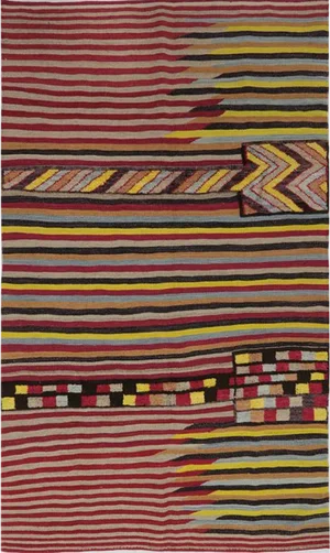 Handwoven Scandinavian Style Persian Kilim Area Rug 4'0" X 6'11"