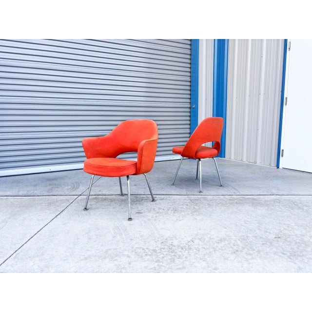 Orange 1970s Century Dining Chairs Designed by Eero Saarinen for Knoll For Sale - Image 8 of 14