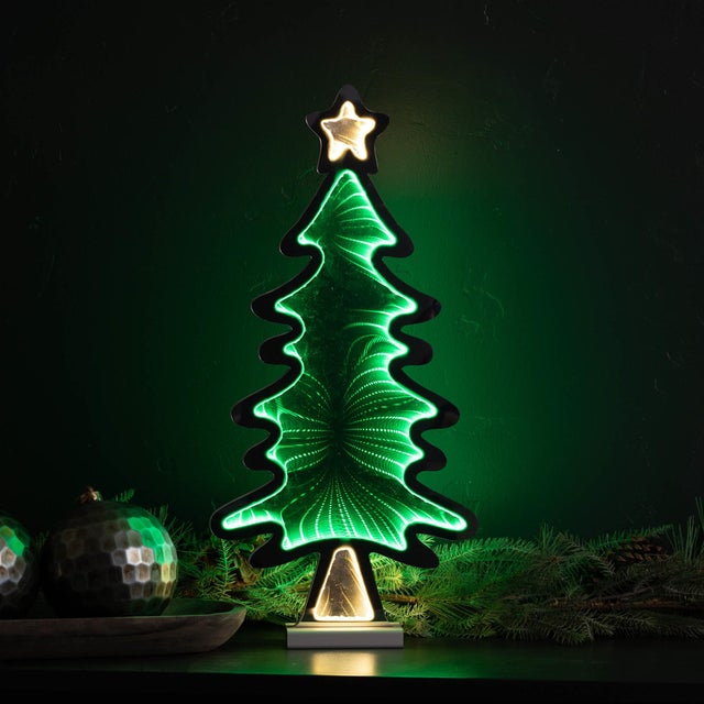 Brighten your holidays with the dazzling Tree with Star Infinity Light. Standing 25 inches tall, this beautifully crafted...