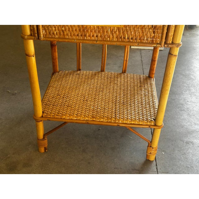Vintage Bedside Tables in Rattan and Woven Wicker, Italy, 1970s, Set of 2 For Sale - Image 13 of 18