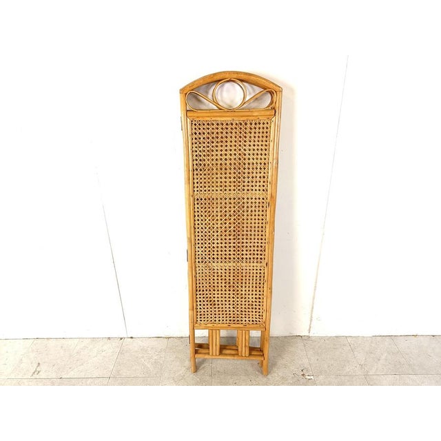 Boho Chic Vintage Bamboo Folding Screen, 1970s For Sale - Image 3 of 10