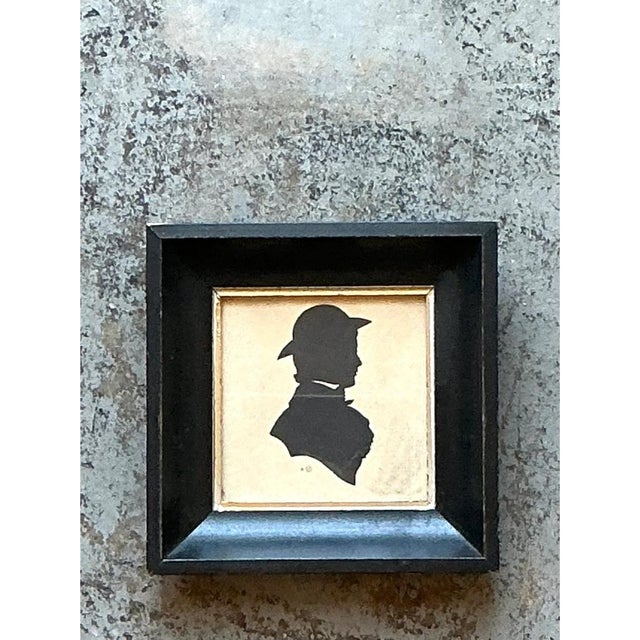 Vintage Silhouette Portrait in Black Frame For Sale - Image 10 of 12
