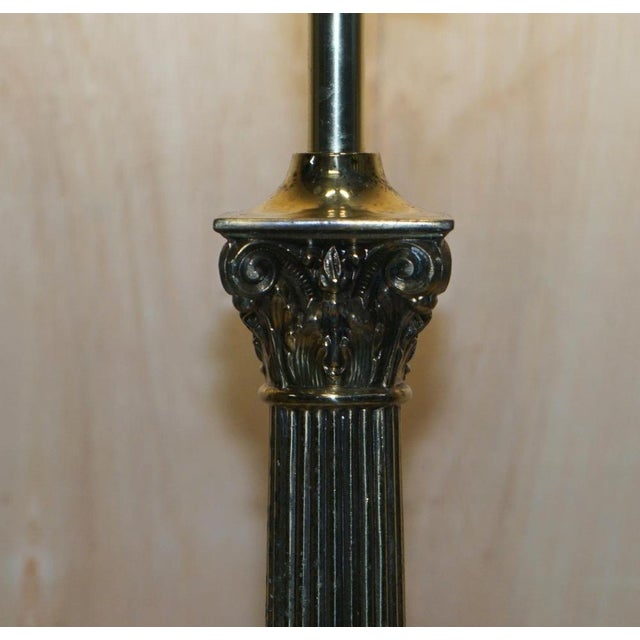 Metal Large Vintage Roman Corinthian Pillar Table Lamps in Marble and Brass, Set of 2 For Sale - Image 7 of 18