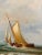 Nautical Early 20th Century Nautical Oil Painting, Boats on Fishing Trip, Signed E. Ponthier, Framed, 31"w For Sale - Image 3 of 9