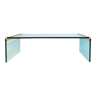 Pace Style Waterfall Glass Coffee Table For Sale