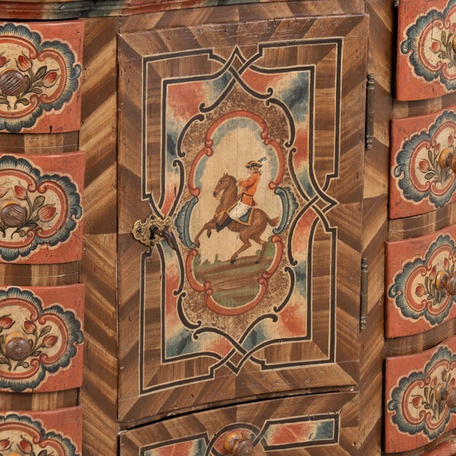 19th Century Austrian Original Hand-Painted Cabinet Chest of Drawers For Sale - Image 14 of 17