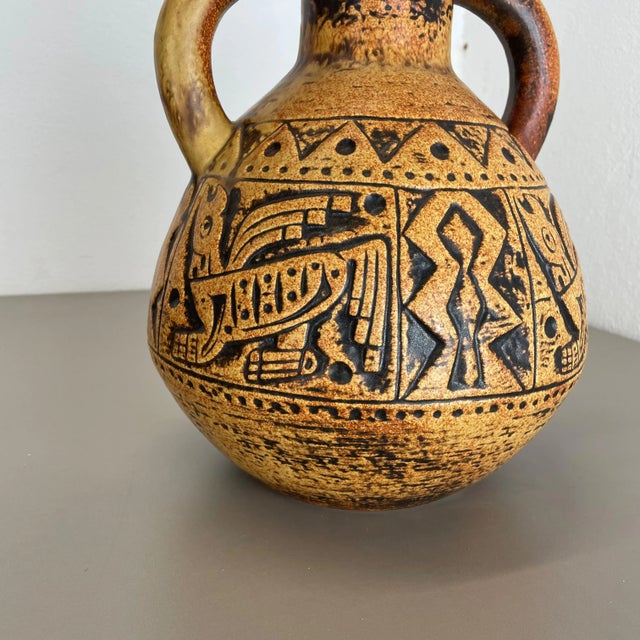 Pottery Fat Lava Maya Tiki Vase from Jasba Ceramics, Germany, 1970s For Sale - Image 4 of 18