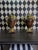 1970s Grand Neoclassical Patinated Metal Urns With Gilt Scroll Handles, Pair, 16" For Sale - Image 11 of 15