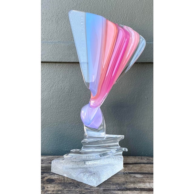 Vintage Monumental Lucite Fan Sculpture For Sale - Image 9 of 12