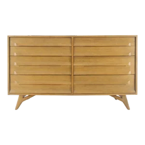 Jack Van Der Molen Solid Cerused Oak 8 Sculpted Drawers Credenza Dresser