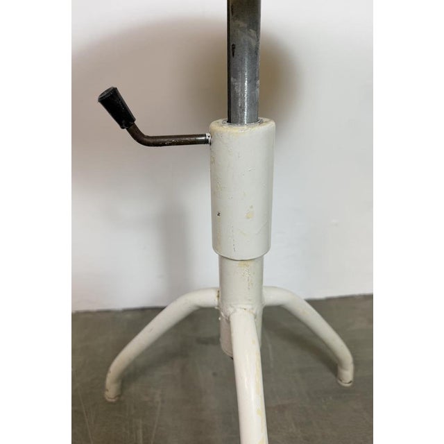 White Industrial Iron Height Adjustable Stool, 1960s For Sale - Image 8 of 16