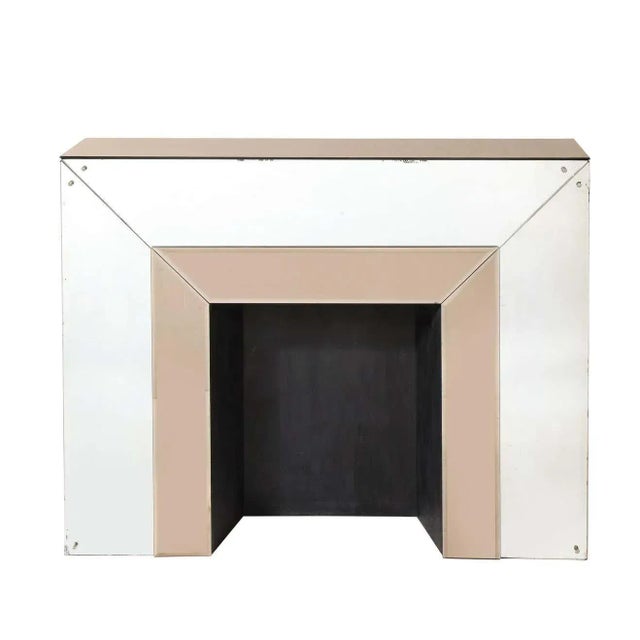 Art Deco Two Tone Plain & Bronze Mirrored Fireplace with Crystal Florets For Sale In New York - Image 6 of 11