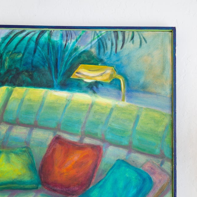 Fauvist Painting of a Living Room Interior Still Life Signed Henson For Sale - Image 9 of 10