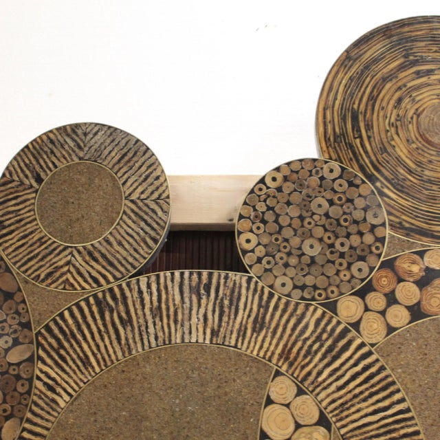 Wood Wall Sculpture by Maitland Smith | Monumental| Rings of Wood Parquet For Sale - Image 7 of 8