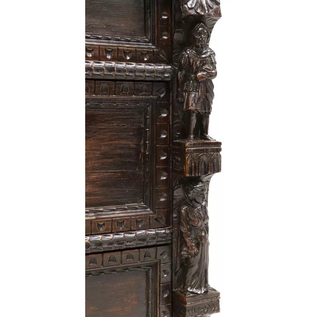 Wood 19th C. Antique Italian Renaissance Revival, Figural, Drawers, Carved Commode!! For Sale - Image 7 of 8