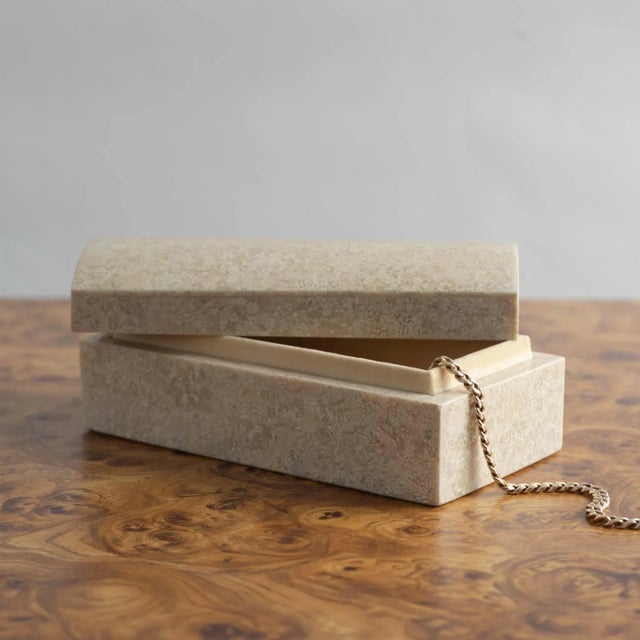 Stone Vintage Stone Treasure Chest Jewelry Box For Sale - Image 7 of 11