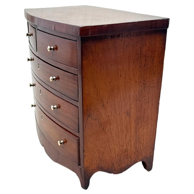 Victorian Miniature Bowfront Chest, 1860s For Sale - Image 3 of 11