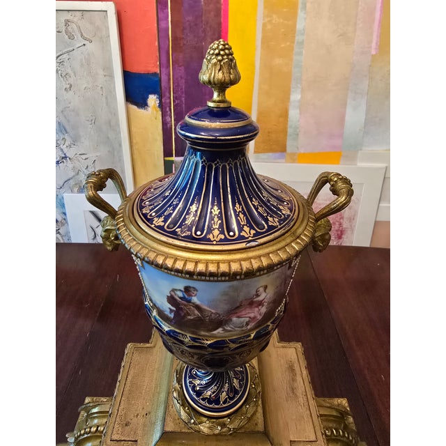 Antique Museum Quality Sevres Style Cherub Putti Clock For Sale - Image 11 of 12