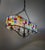 Large Italian Multicolor Hammered Glass and Wrought Iron Lamp, 1990s For Sale - Image 12 of 15