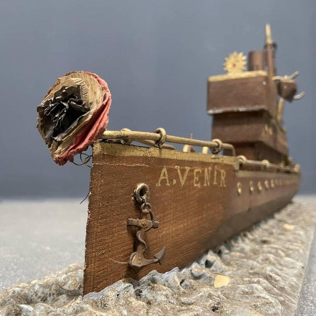 Large Folk Art Steam Ship, 1920s For Sale - Image 6 of 18