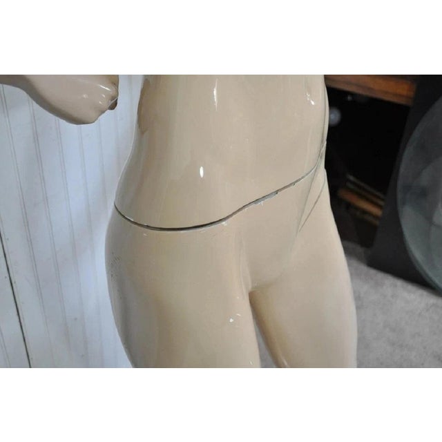 Vintage Female Woman Fiberglass Full Mannequin Dress Form Display on Stand For Sale In Philadelphia - Image 6 of 12