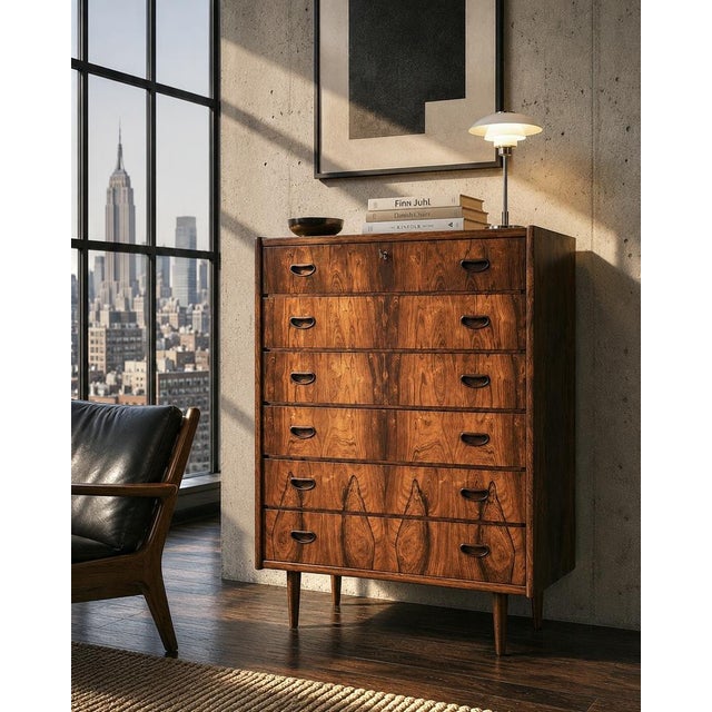 Mid-Century Danish Rosewood Highboy Dresser, 1960s For Sale - Image 7 of 18