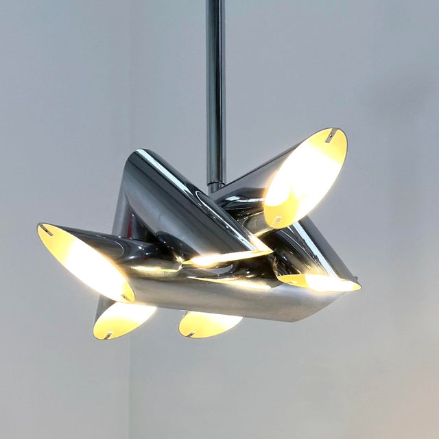 Chromed Structural Pendant Lamp by Oscar Torlasco for Stilkronen, 1960s, in Good conditions. Designed 1970 to 1979 I have...
