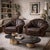 Late 20th Century Slouchy Overstuffed Leather Lounge Chairs in Chocolate Brown - Pair For Sale - Image 10 of 18
